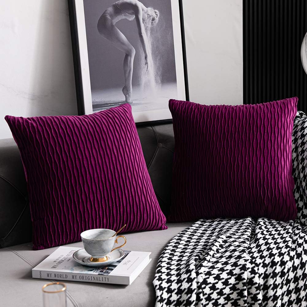 purple throw pillows for bed