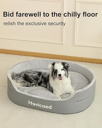Miniatura 9 de Hovicaed Cama para perros de tamaño mediano, cama ortopédica para perros, cama impermeable para mascotas con alfombrilla extraíble, parte inferior