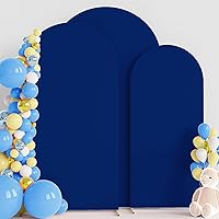 Vista 24 de Wokceer Juego de 3 fundas de arco de boda de elastano ajustadas para arco de boda para parte superior redonda, soporte de arco de Chiara