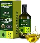 Huile d'olive riche en polyphénol Extra vierge par Zest Delites, Jusqu'à 770 mg/kg Huile d'olive à haute teneur en polyphénol, pressée à froid EVOO, Coeur & Soutien à l'immunité, origine unique, prix d'or, nouvelle récolte, 500 mL