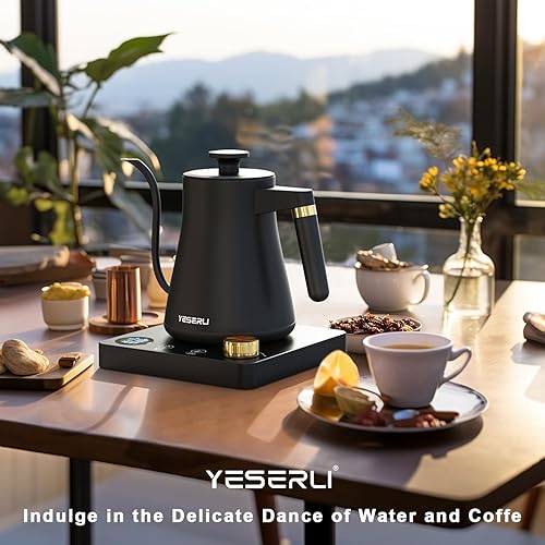 Miniatura 5 de Hervidor de cuello de cisne de 1200 W con control de temperatura de 1 , hervidor eléctrico para café y té, pantalla digital, 4 temperaturas