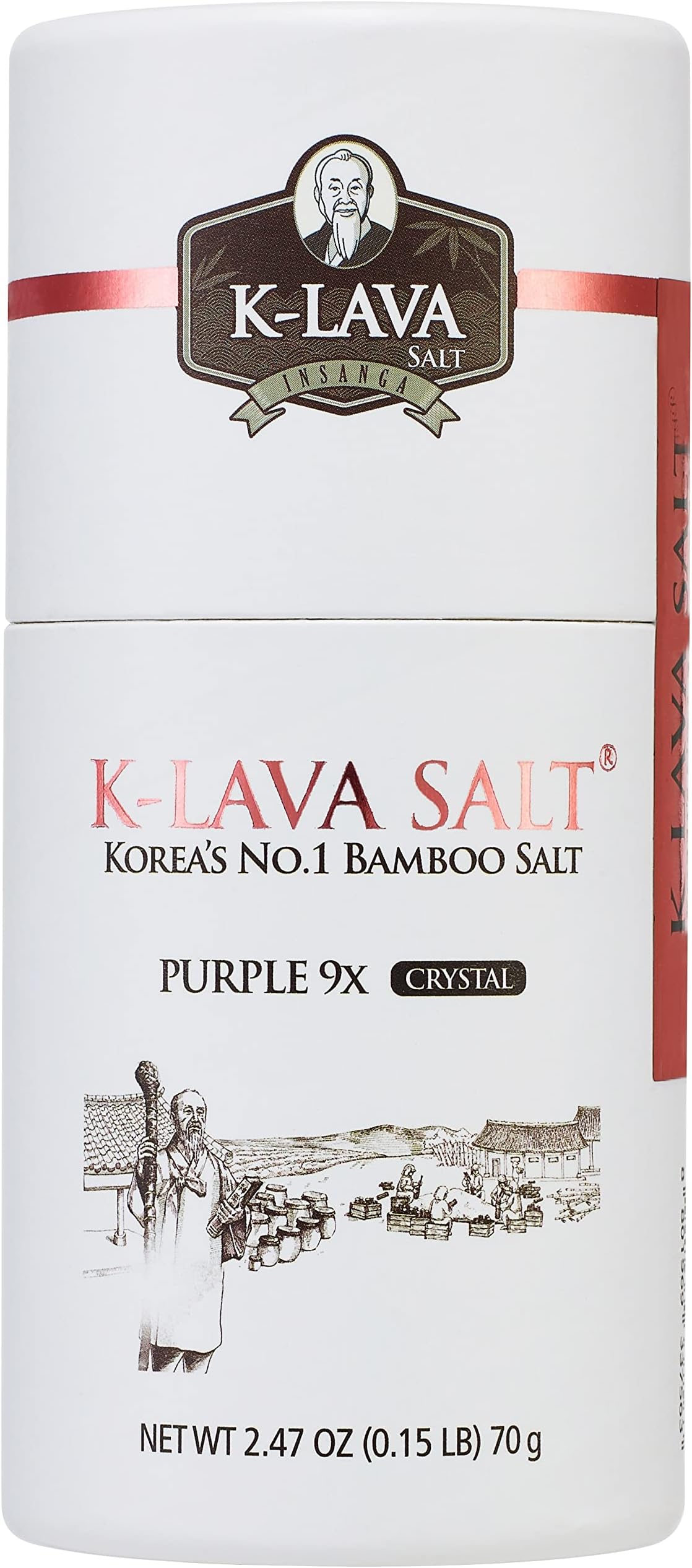 K-LAVA SALT—Korea's No.1 Bamboo Salt—Purple 9x, Crystal, 2.47 Ounce