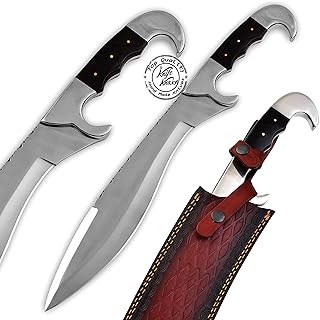 Custom Handmade Stainless Steel Bowie Hunting Knife, Fixed Blade Knife, Bowie Hunting Knife, Hunting Knife, Camping Knife, Bushcraft Knife, Knife with Premium Leather Sheath, KKH-35 - Knife Knation