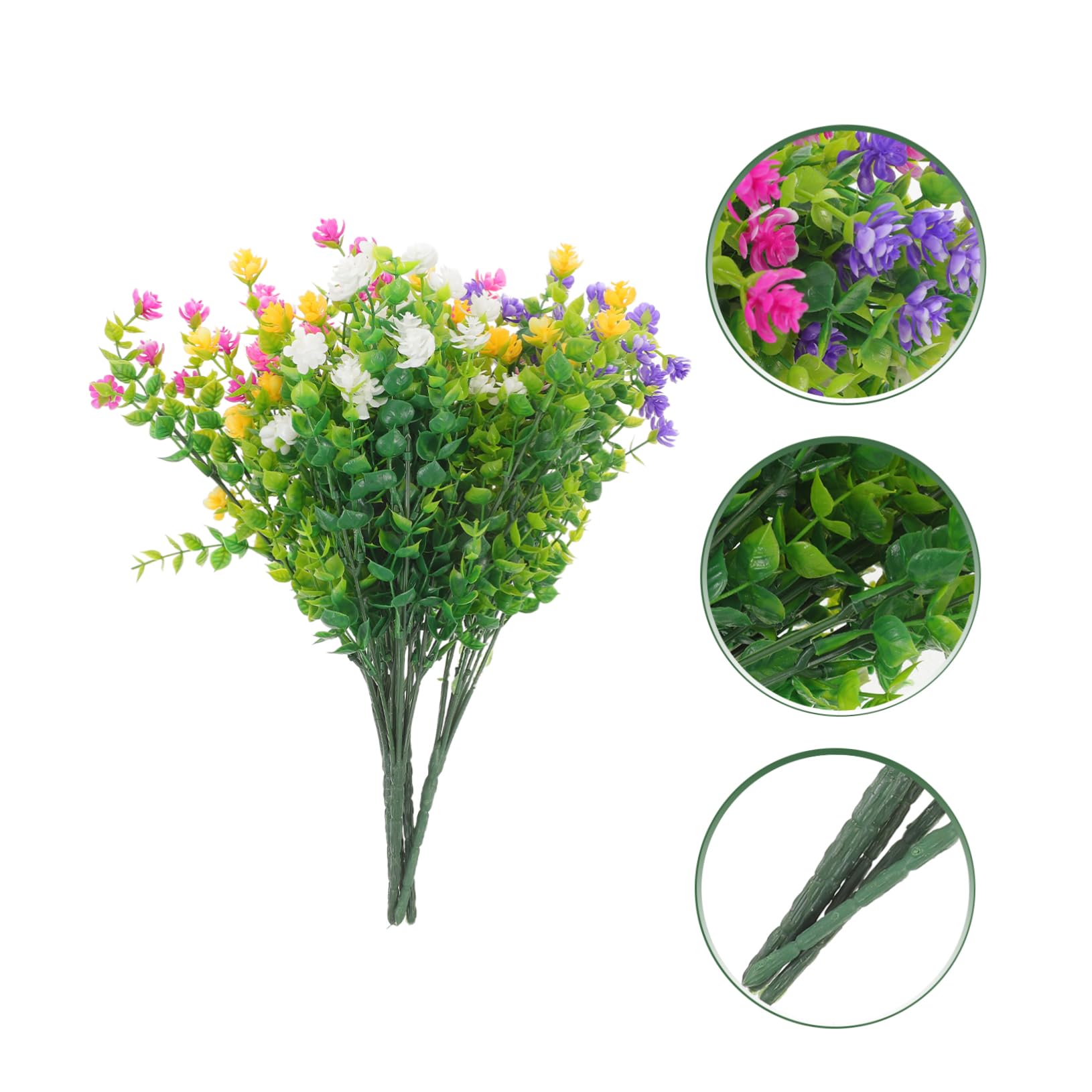 DECHOUS 25piezas Ramo De Flores Artificiales De Eucalipto para Decoración De Interiores Accesorios De Fiesta y Centro De Mesa Falsas Plantas Lifelike Variedad De