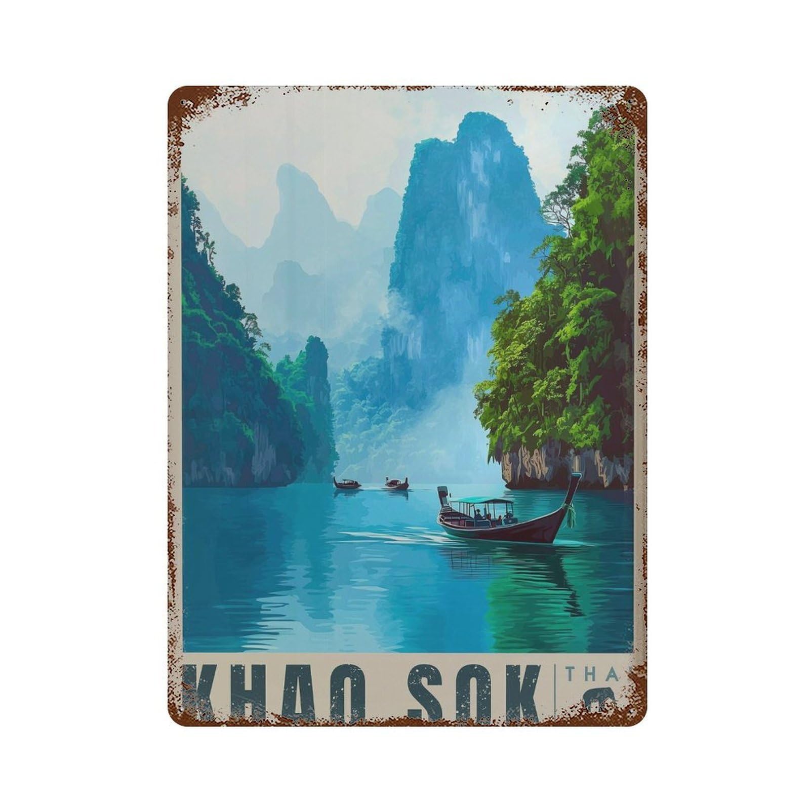 xiaoxiaoshen Khao Sok National Park Travel Thailand Lake (2) Wall Decor Art Metal Tin Poster Modern Home Decor Art Home Bar Shop Decorations Vintage Sign 40x30cm