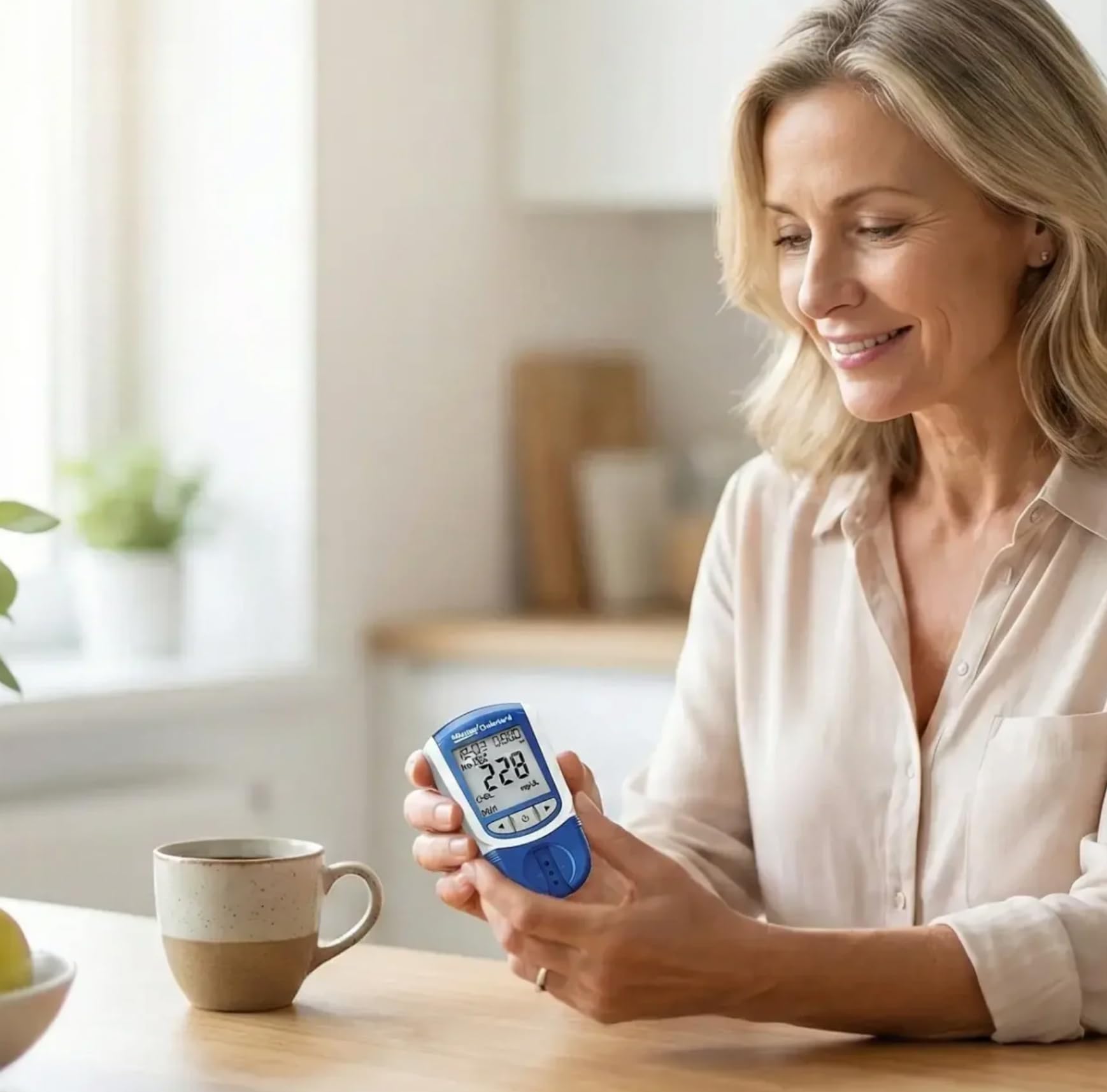 Mission 3 in 1 Cholesterin Messgerät im Starterpack | 1 Mission Cholesterol Meter, 5 Cholesterin Teststreifen, 5 Kapillarröhrchen, 5 Stechhilfen | genaue Cholesterinmessung