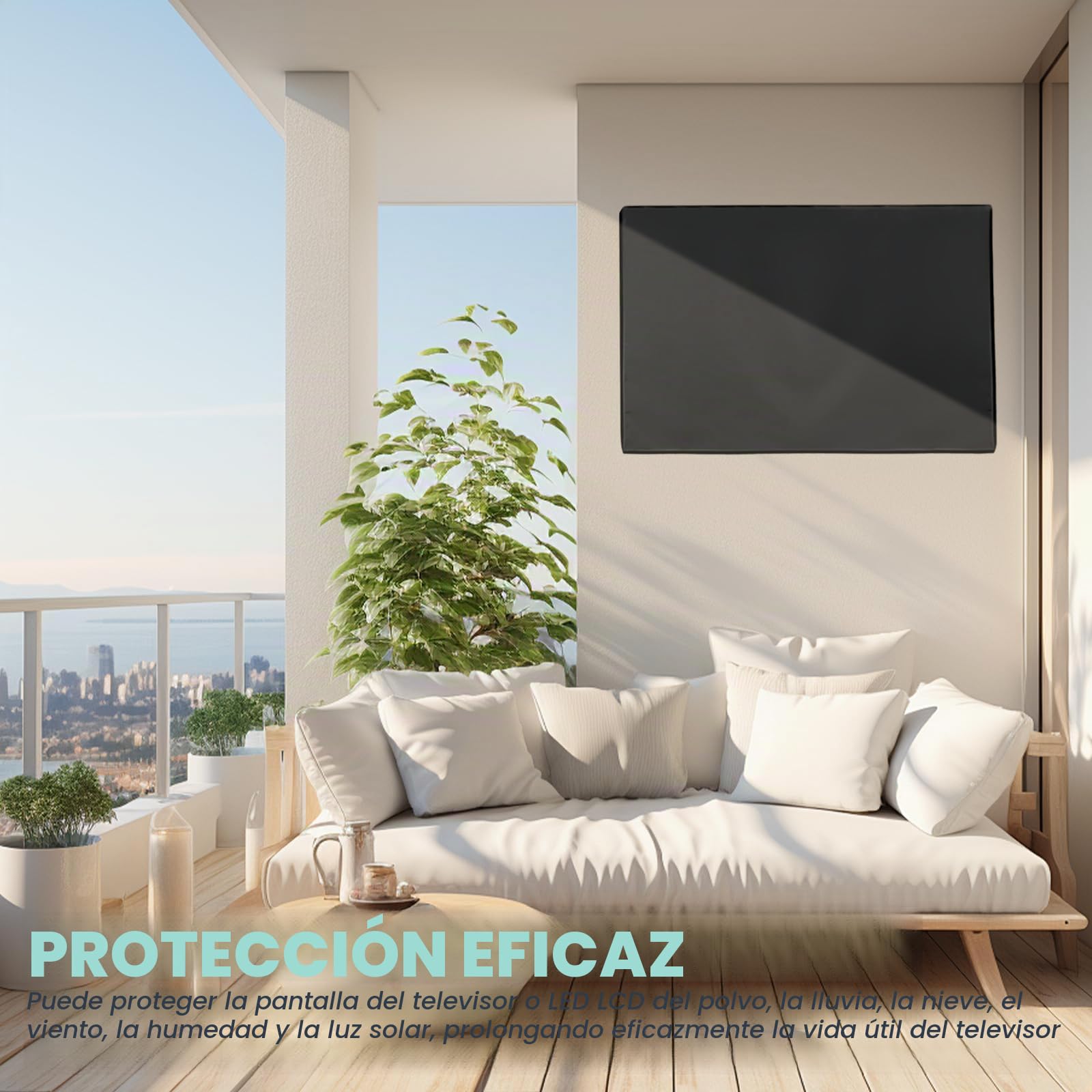 Funda para TV al aire libre, 40 – 42 pulgadas, protector de pantalla, cubierta de TV para exteriores, protección contra el polvo de la TV 210 Oxford, revestimiento de PVC resistente, resistente a la