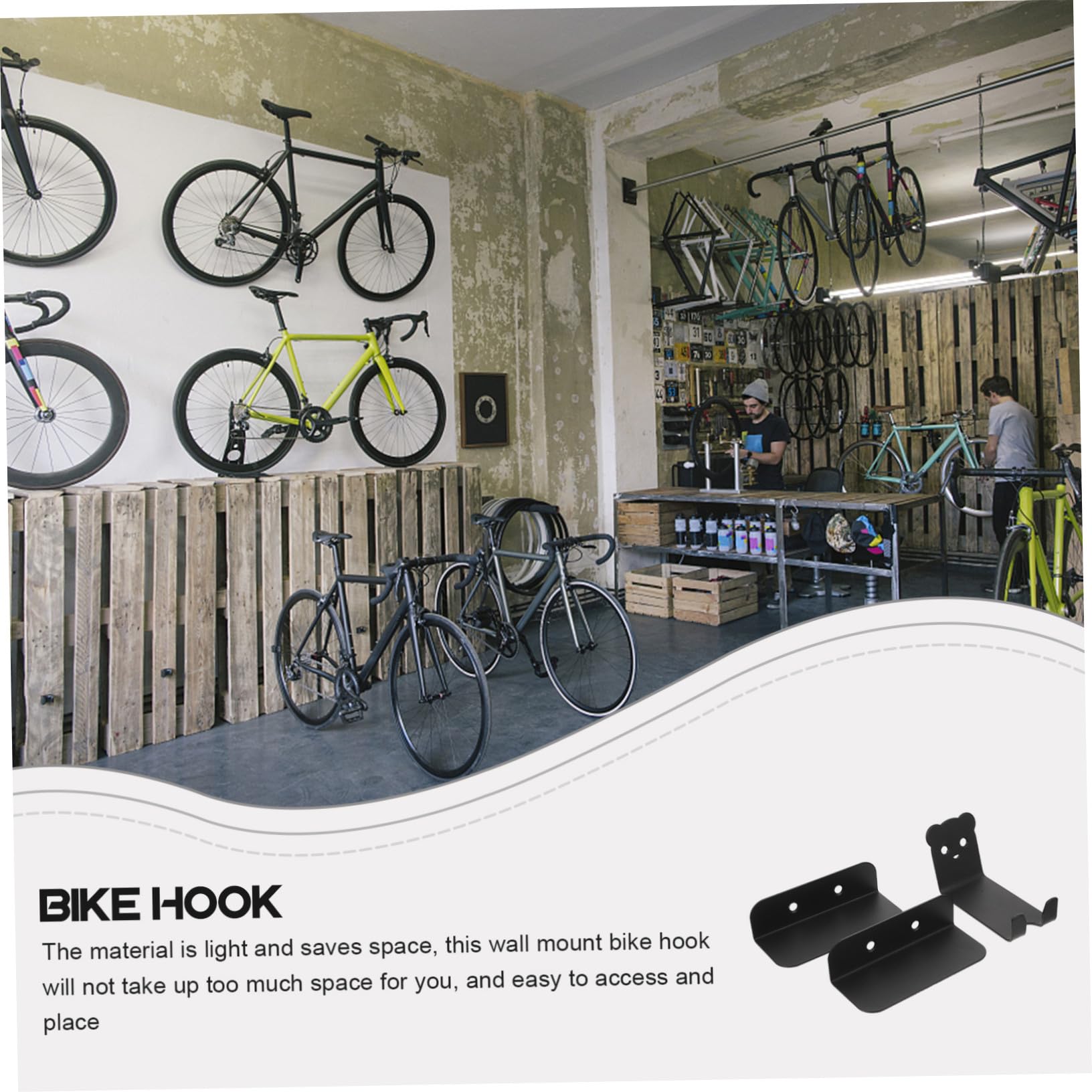 TOYANDONA Heavy Duty Fahrrad Wandhalterung Fahrradaufhängung Haken für Pedale Platzsparend Leichtes Material Geeignet für Garagen und Fahrradlagerung