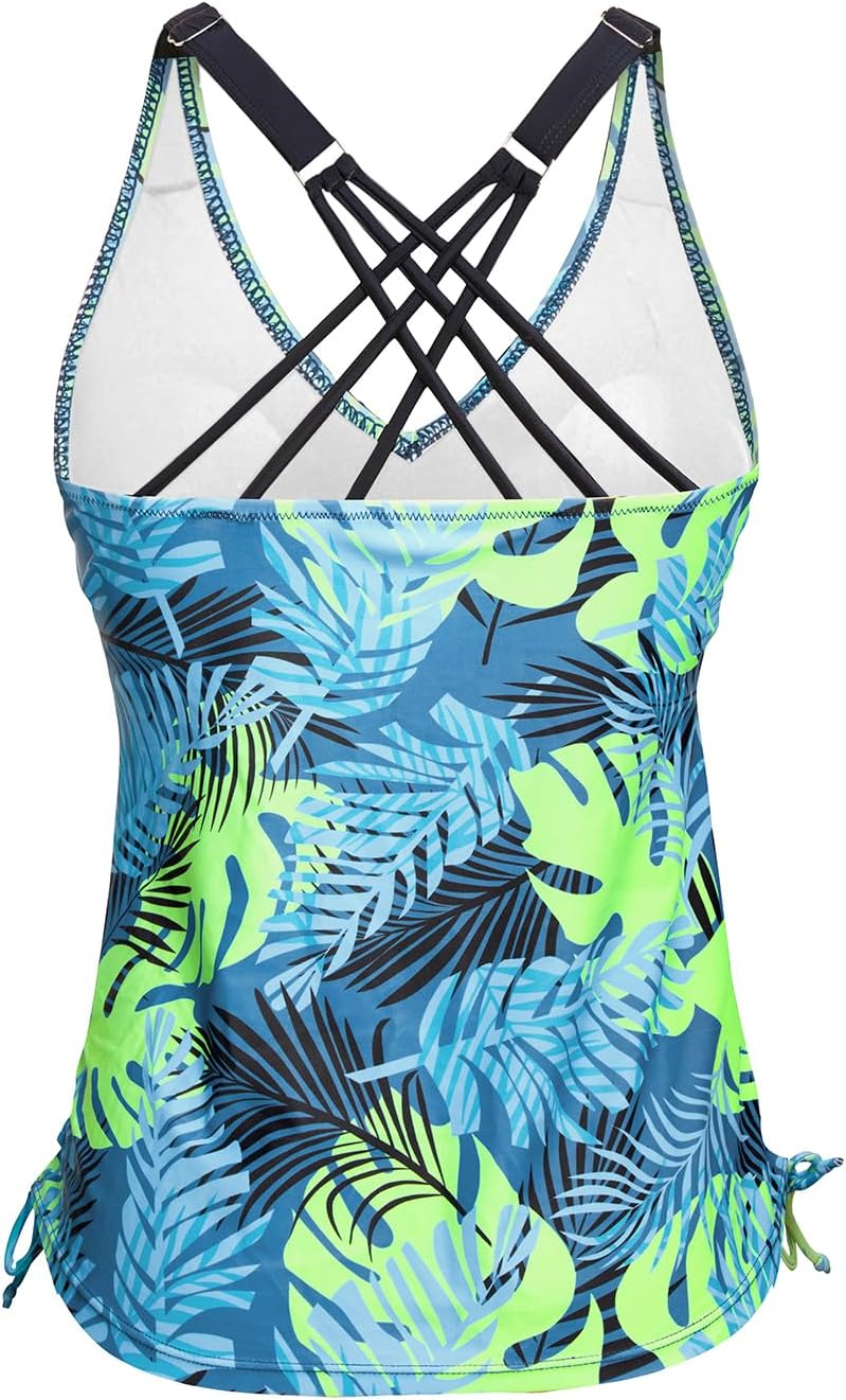 Tempt Me Women Tankini Top Only V Neck Swim Tops Tummy Control Bathing Suit Top No Bottom - Image 4