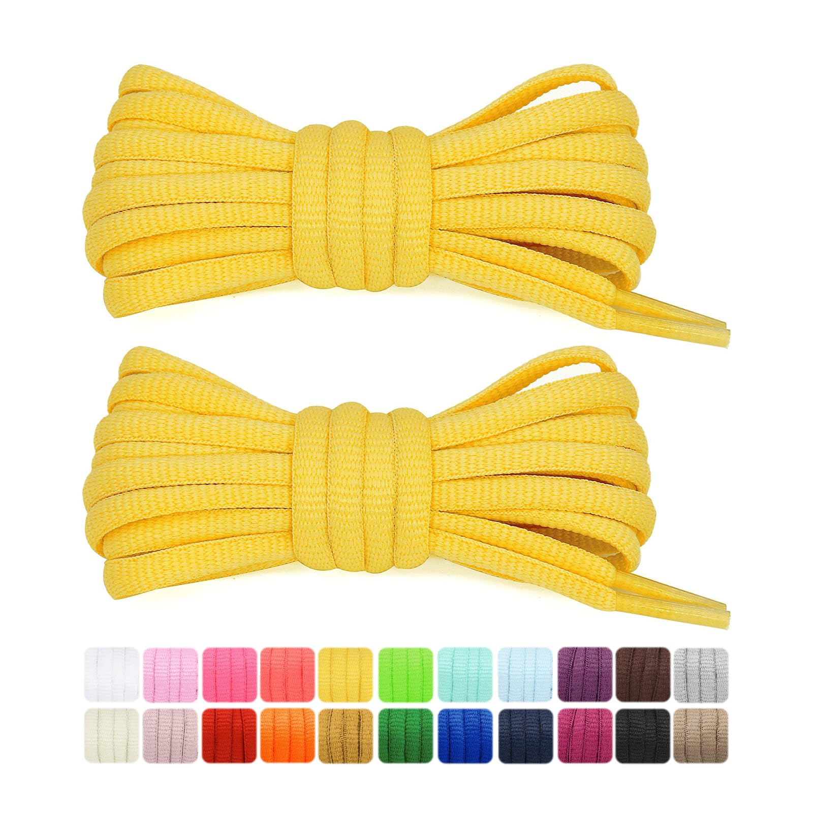 Stepace [2 Pairs Half Round Shoe Laces for Sneakers 76cm - 182cm Length 22 Color Shoelaces