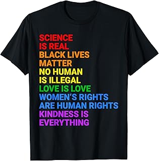 Rainbow Flag Human Rights Womens & Gay Rights LGBTQ+ Pride T-Shirt