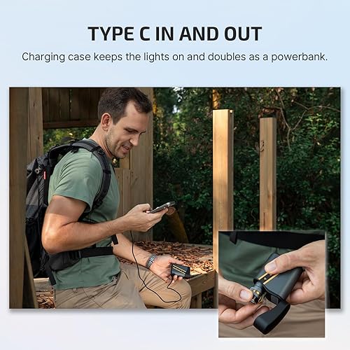 Miniatura 5 de OLIGHT - Linternas led pequeñas de uso diario (EDC) Baton4 edición prémium, 1300 lúmenes, con caja de carga tipo C, batería recargable, impermeables