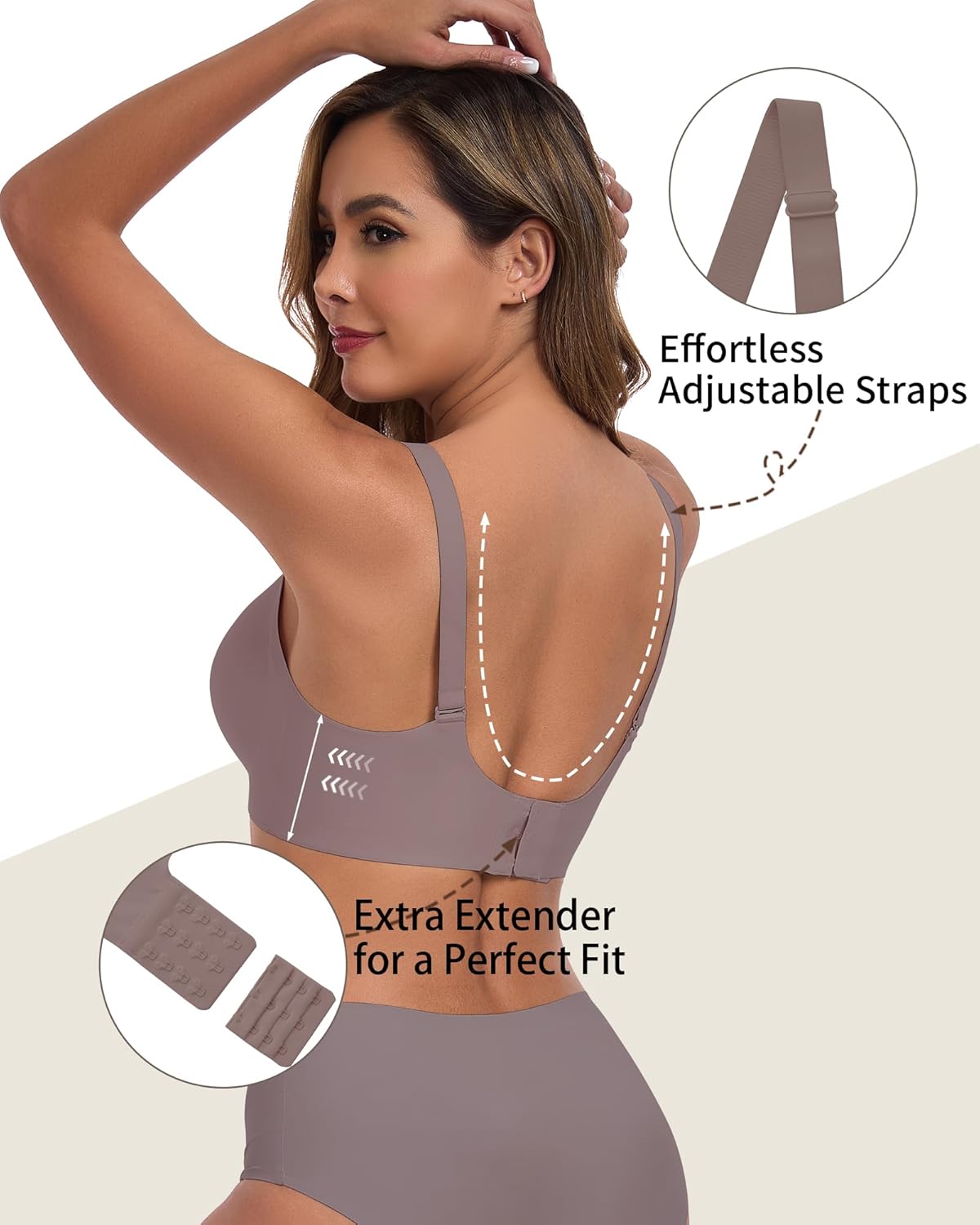 Vinfact Hands Free Pumping Bra Seamless Nursing Pump Bras Comfort Maternity Pumping Bras with Padding, Wireless Grey - Image 4