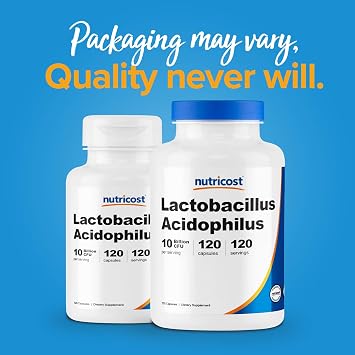 Nutricost Lactobacillus Acidophilus 10 Billion CFU, 120 Vegetarian Capsules