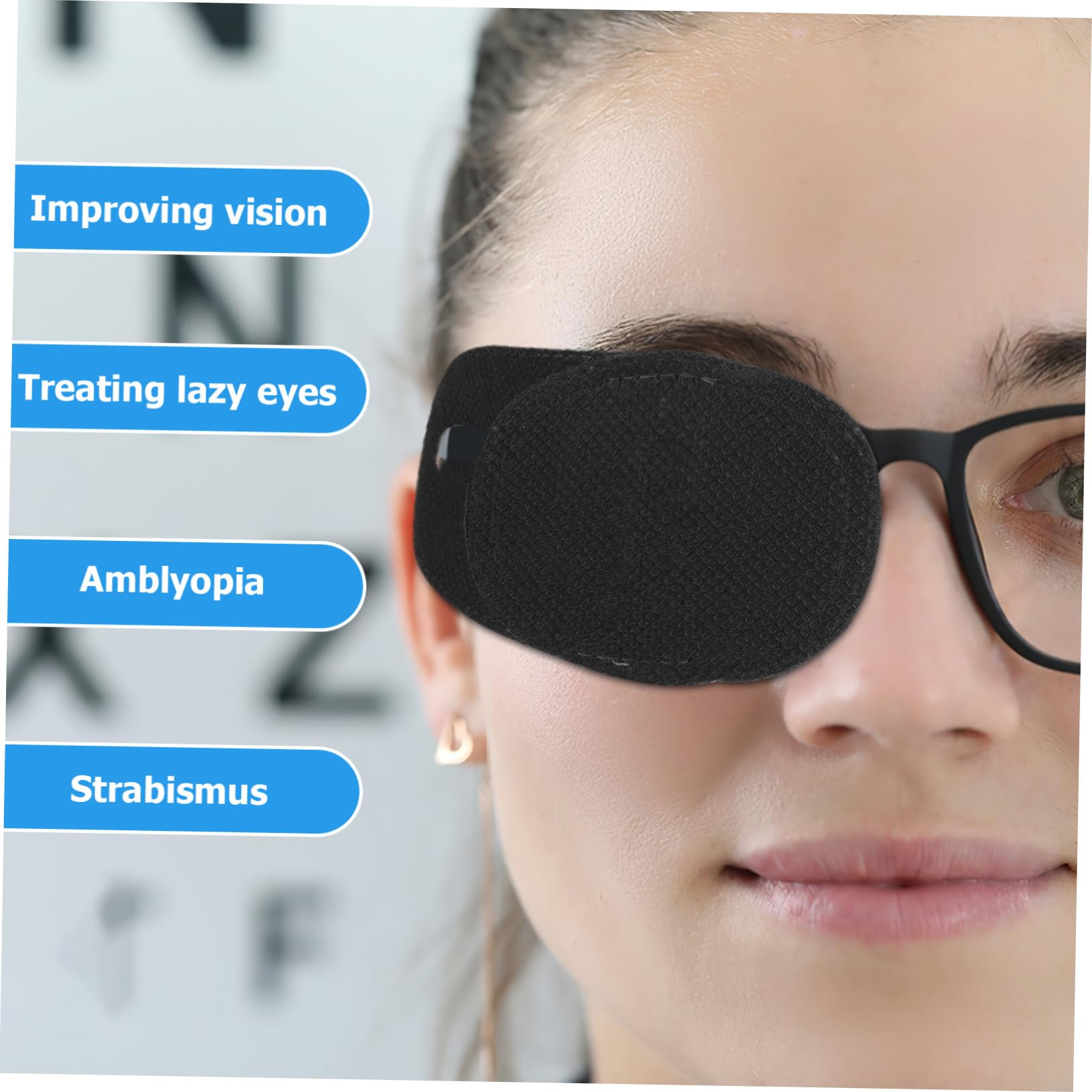 Parches Oculares para Gafas de Tela No Tejida, 12 Piezas sin Irritación Piel, Fijación Segura para Uso en Casa y Viajes