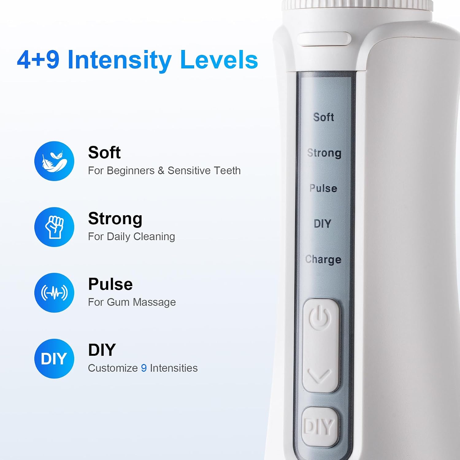 Water Flosser Cordless Teeth Pick Portable IPX7 Waterproof White