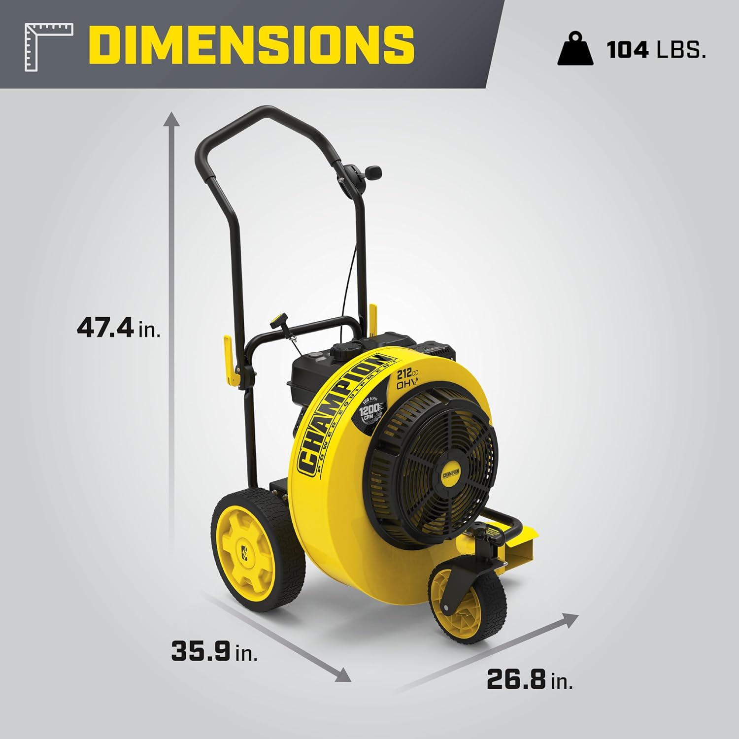 Champion Power Equipment 212cc 1200 CFM Walk-Behind Leaf Blower
