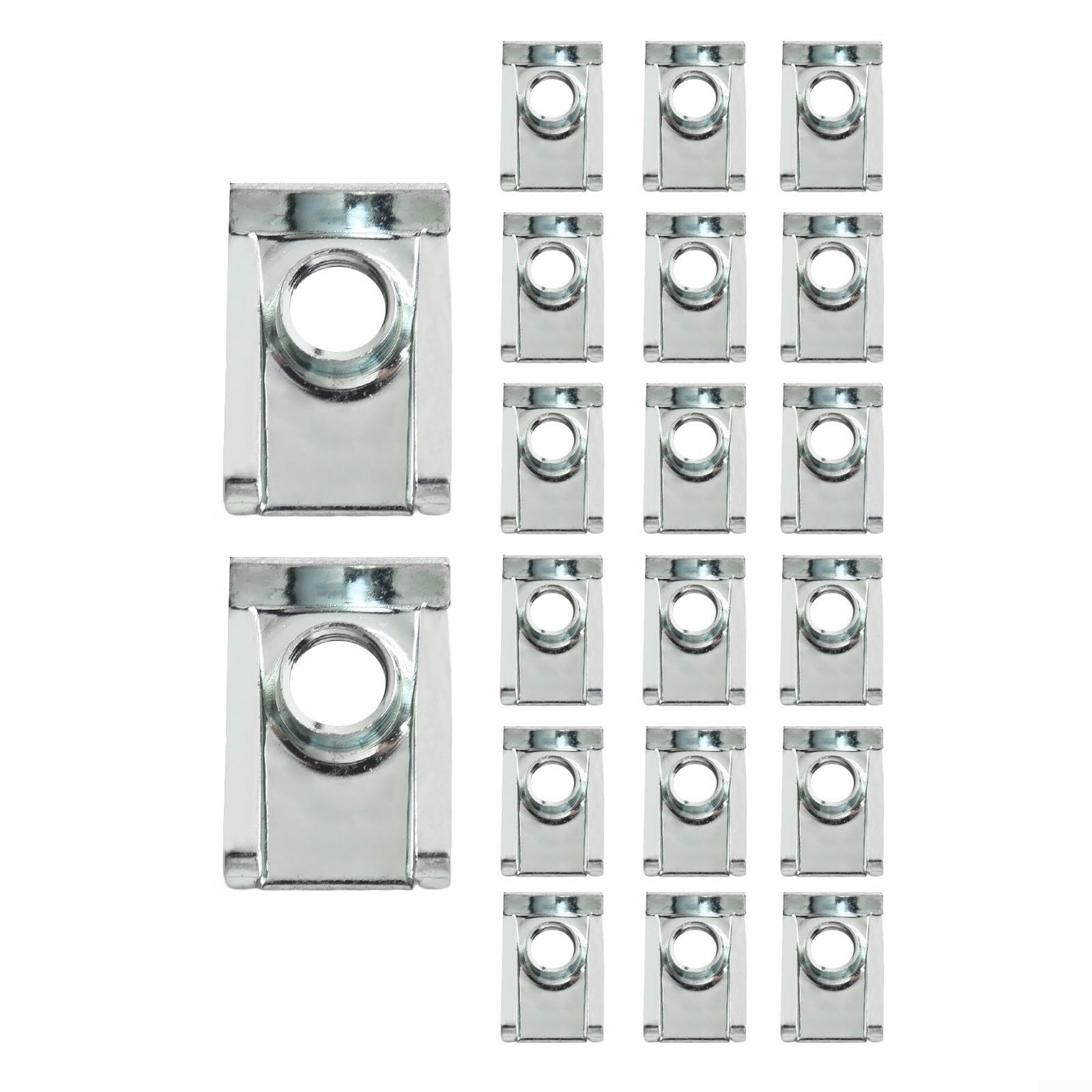 Dadi di fissaggio a U per camino, 20 clip a U in metallo da 4 mm, 5 mm, 6 mm, 8 mm, dadi opzionali per apparecchiature elettriche, veicoli, macchinari e elettrodomestici (M8)