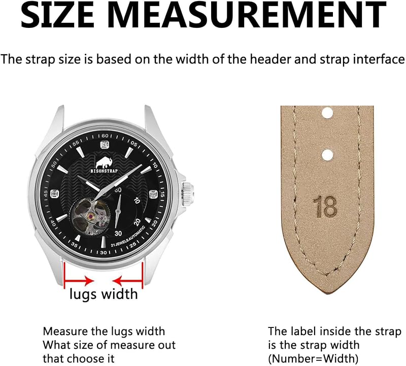 Bisonstrap Elegáns Bőr Óraszíj Gyorskioldással - Férfi és Női Órákhoz - 12-20 mm Méretben Kompatibilis Órafülekkel