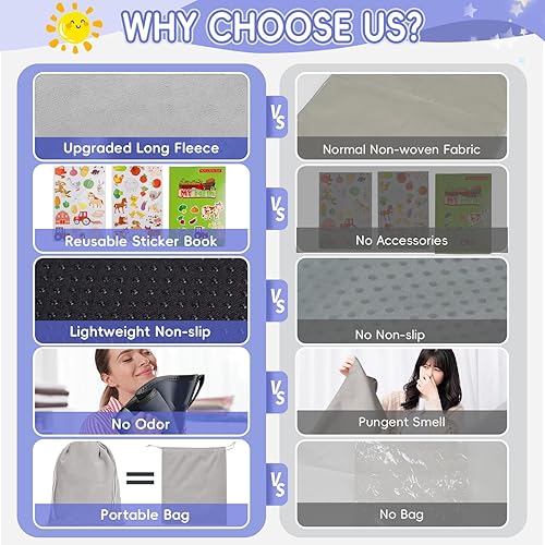 Miniatura 6 de Cama de avión para niños pequeños, esenciales de viaje para niños, reposapiés inflable de viaje suave, cama de viaje portátil con juego de almohada,