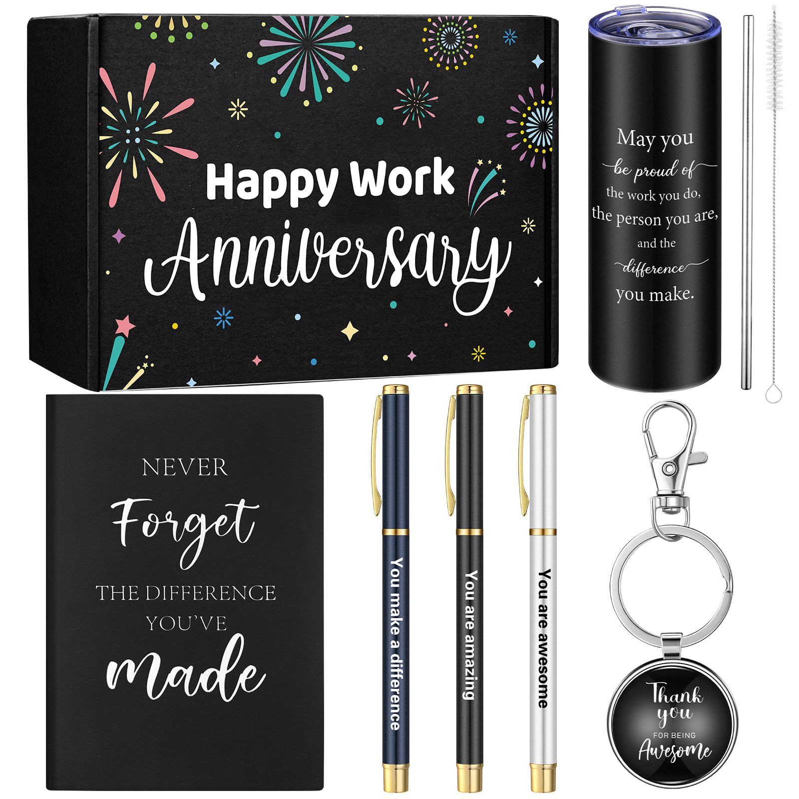 Coffret Happy Workiversary avec gobelet isotherme de 591 ml pour le bureau