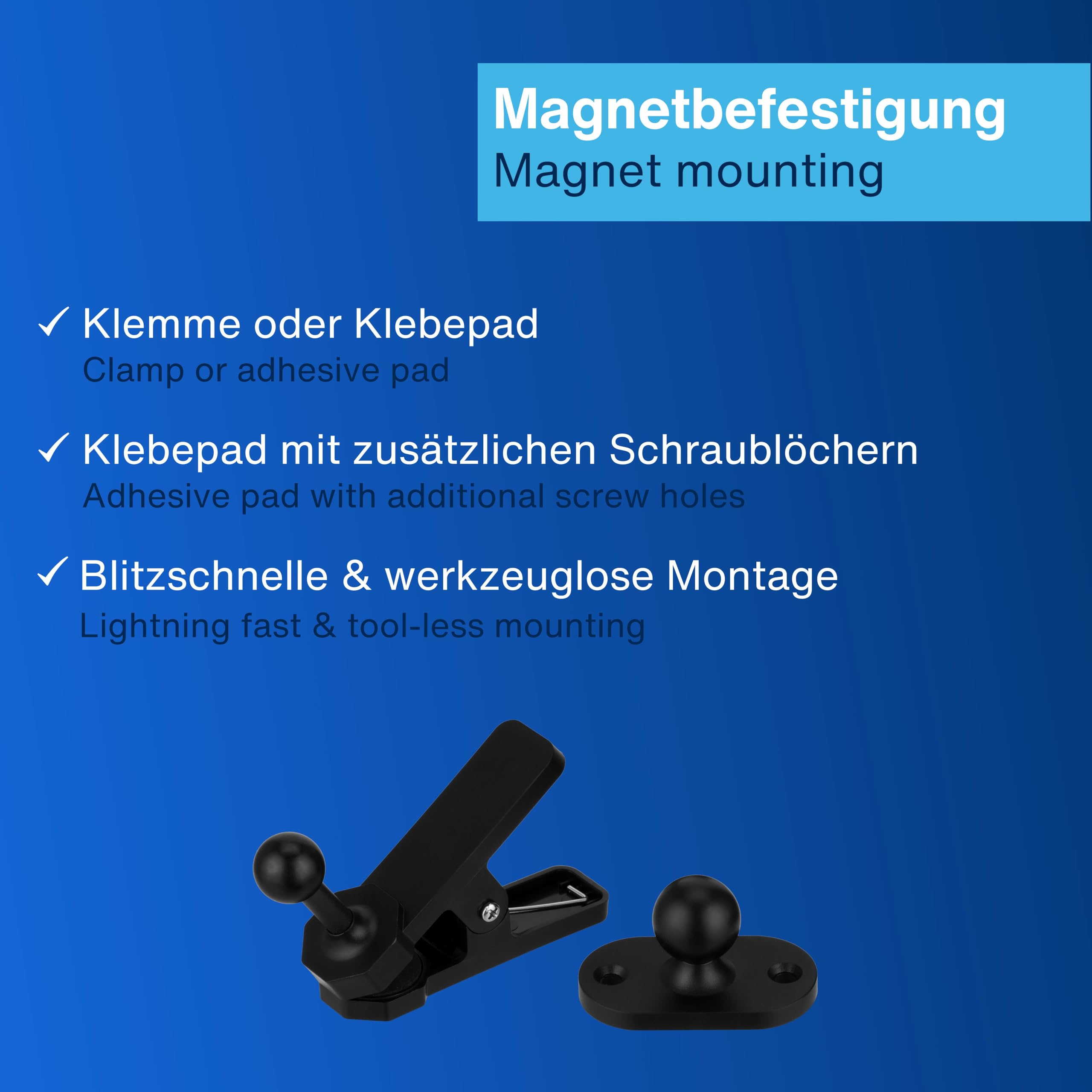 REV Akku Wandleuchte mit Bewegungsmelder 2-fach, 360° drehbar, schwarz