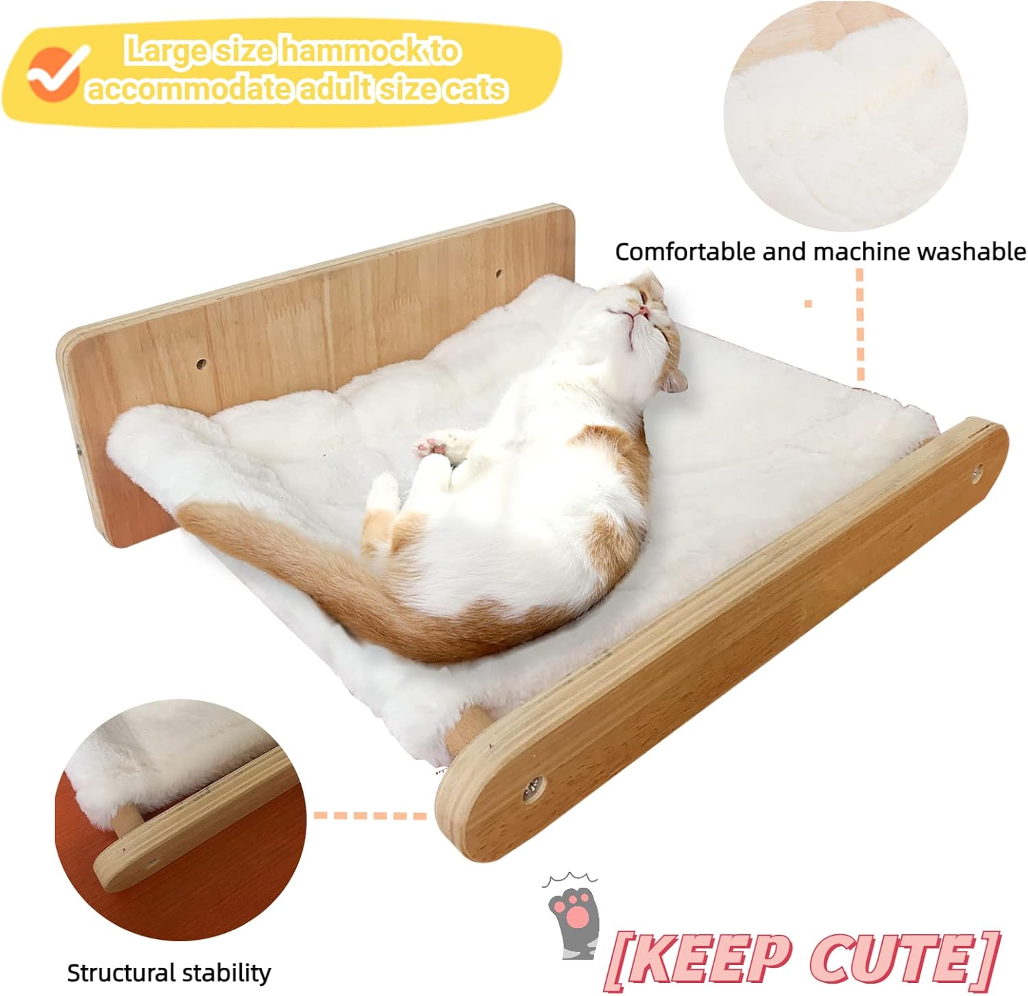 review Wall Mounted Cat Step Ladder Scratching Posts for Indoor CatsSolid Wood Cat Hammock BedCat Jumping PlatformCat Ladder StepsCat Play CenterCat Furniture Modern (UCW003)