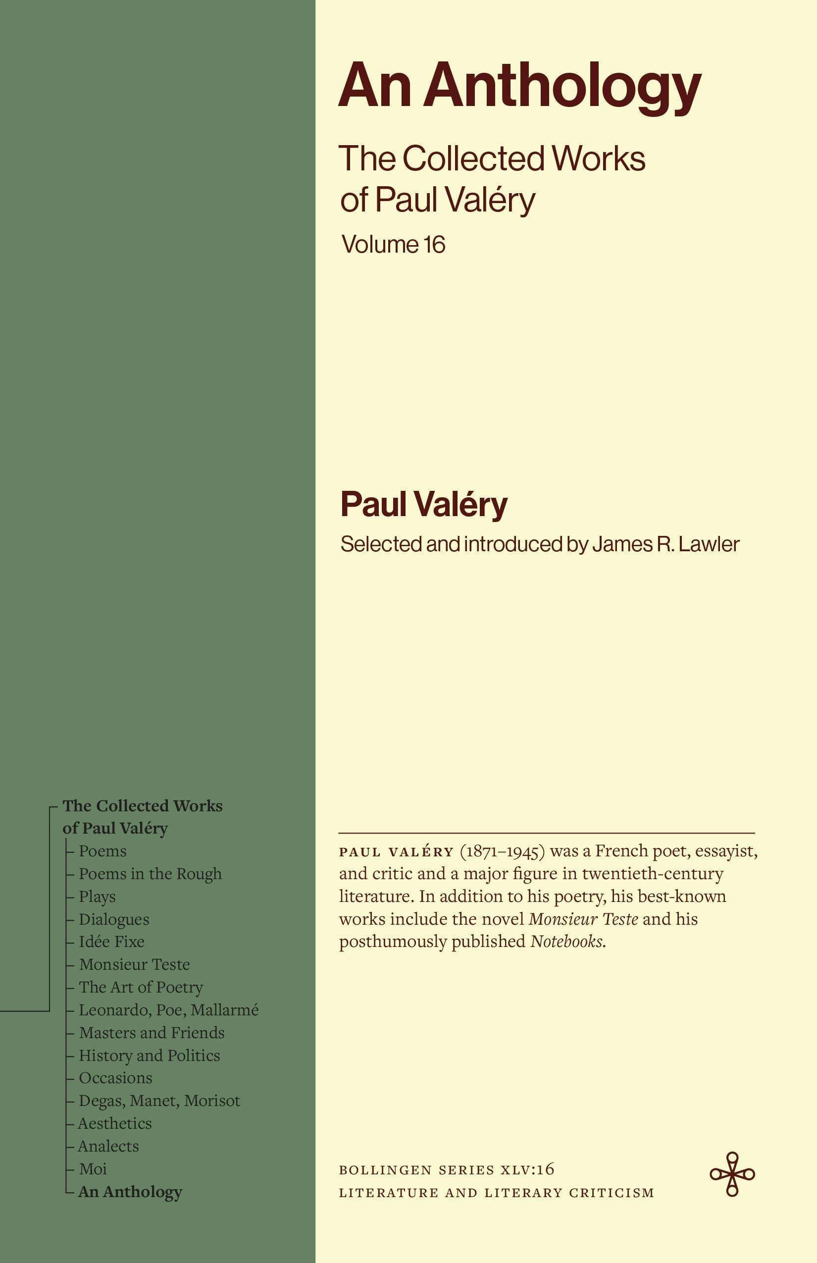 An Anthology: The Collected Works of Paul Valéry, Volume 16 (Bollingen Recollections)