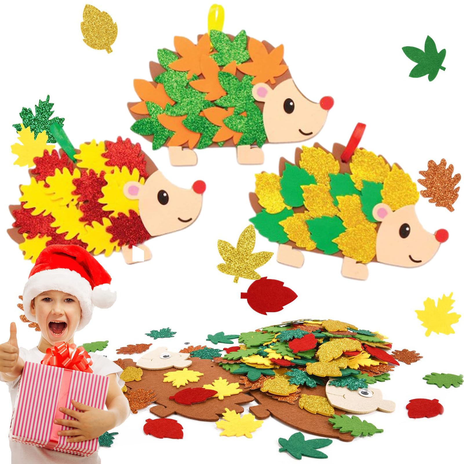 Amazon.co.jp: 葉っぱのハリネズミ作成キット,ハリネズミクラフトと秋