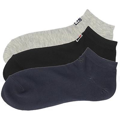 [FILA] 3足セット スニーカー丈 ソックス メンズ 異柄刺繍スニーカー 2630358 25.0-27.0cmサイズ