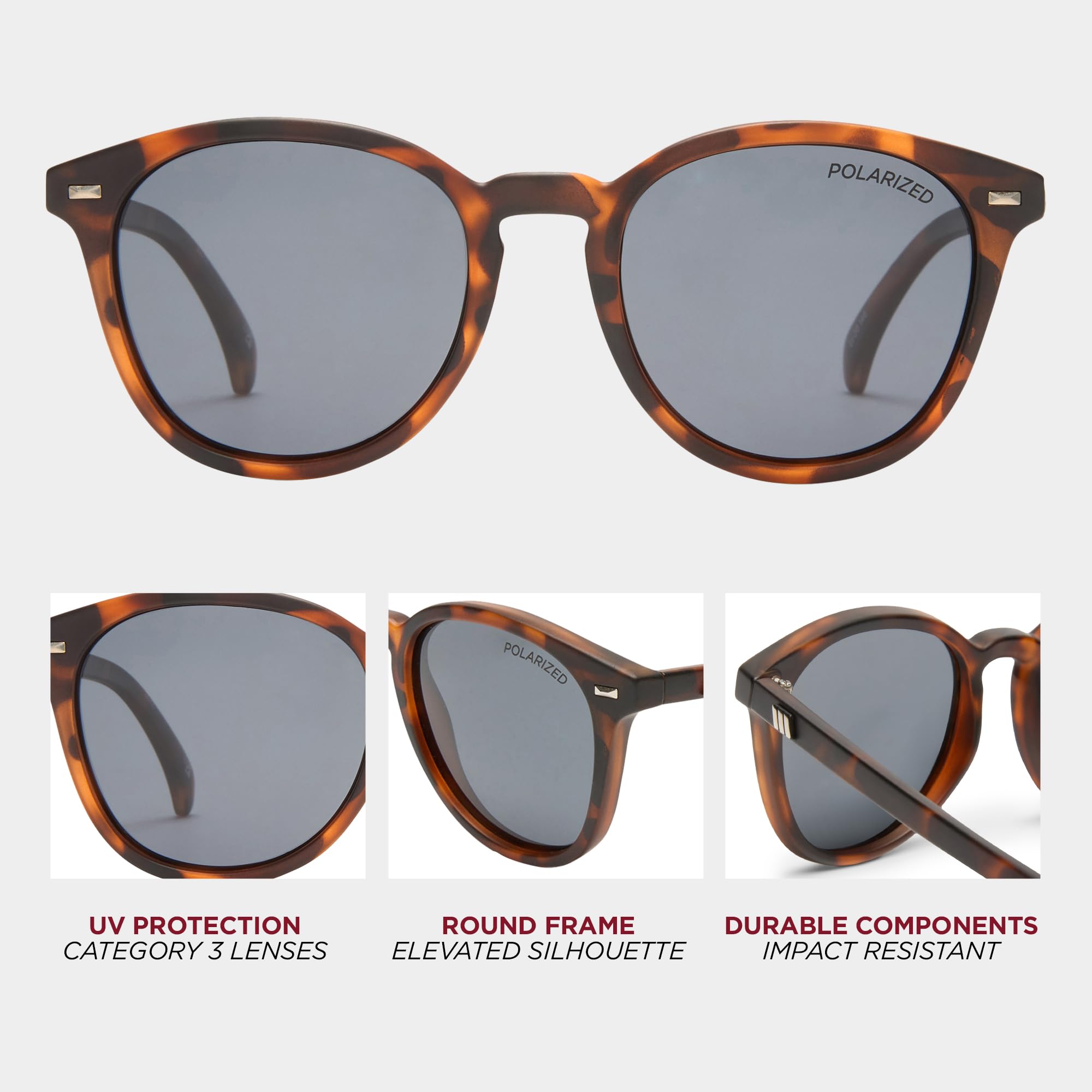 Le Specs. BANDWAGON - Sonnenbrille für Damen und Herren Runde Rahmenform mit UV-Schutz