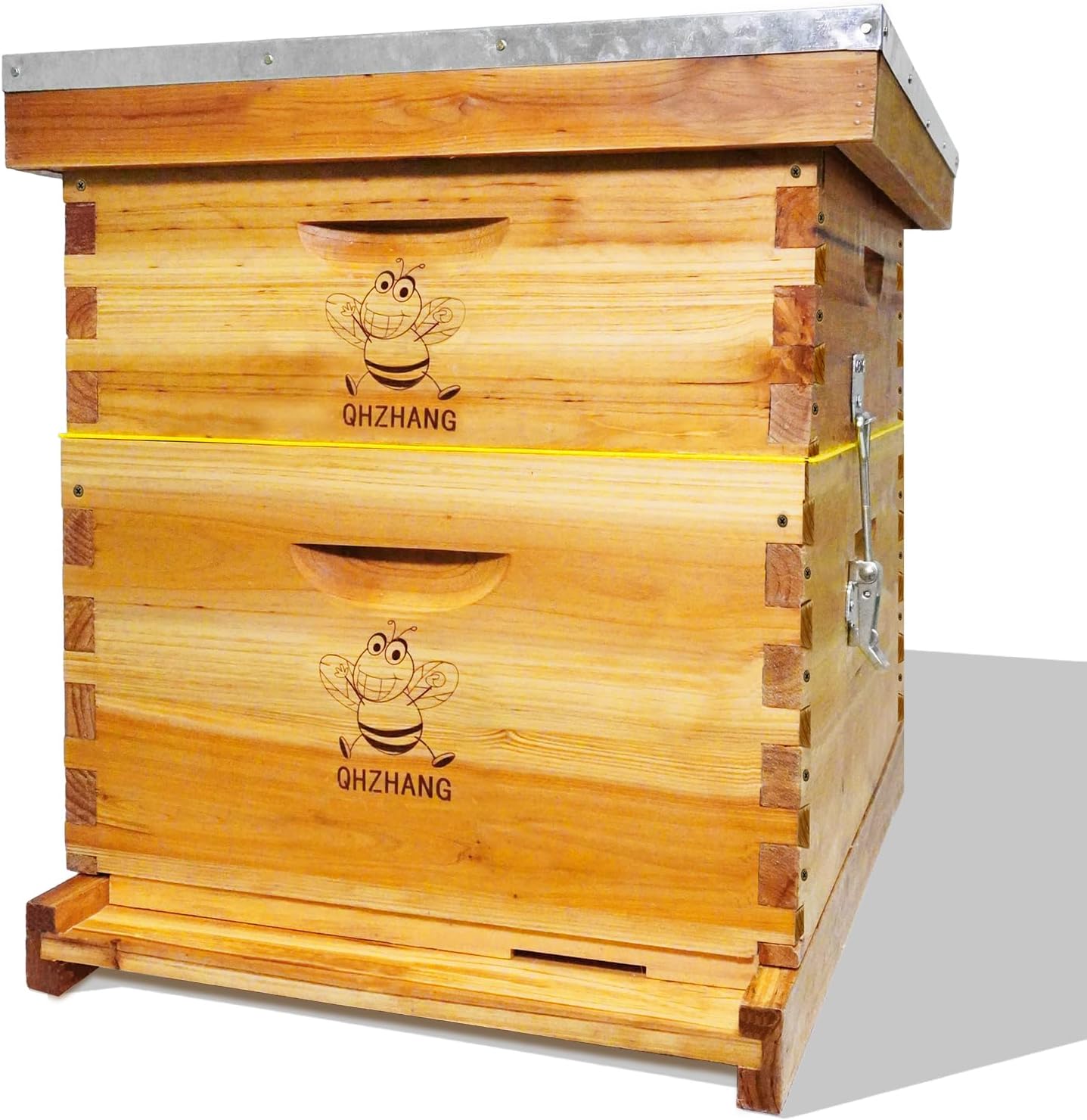 Beehive 10 Frame Bee Hives Complete Bee Hive Box Kit with 100% Beeswax Includes Beehive Frames and Beeswax Coated Foundation Boards (1 Layer)
