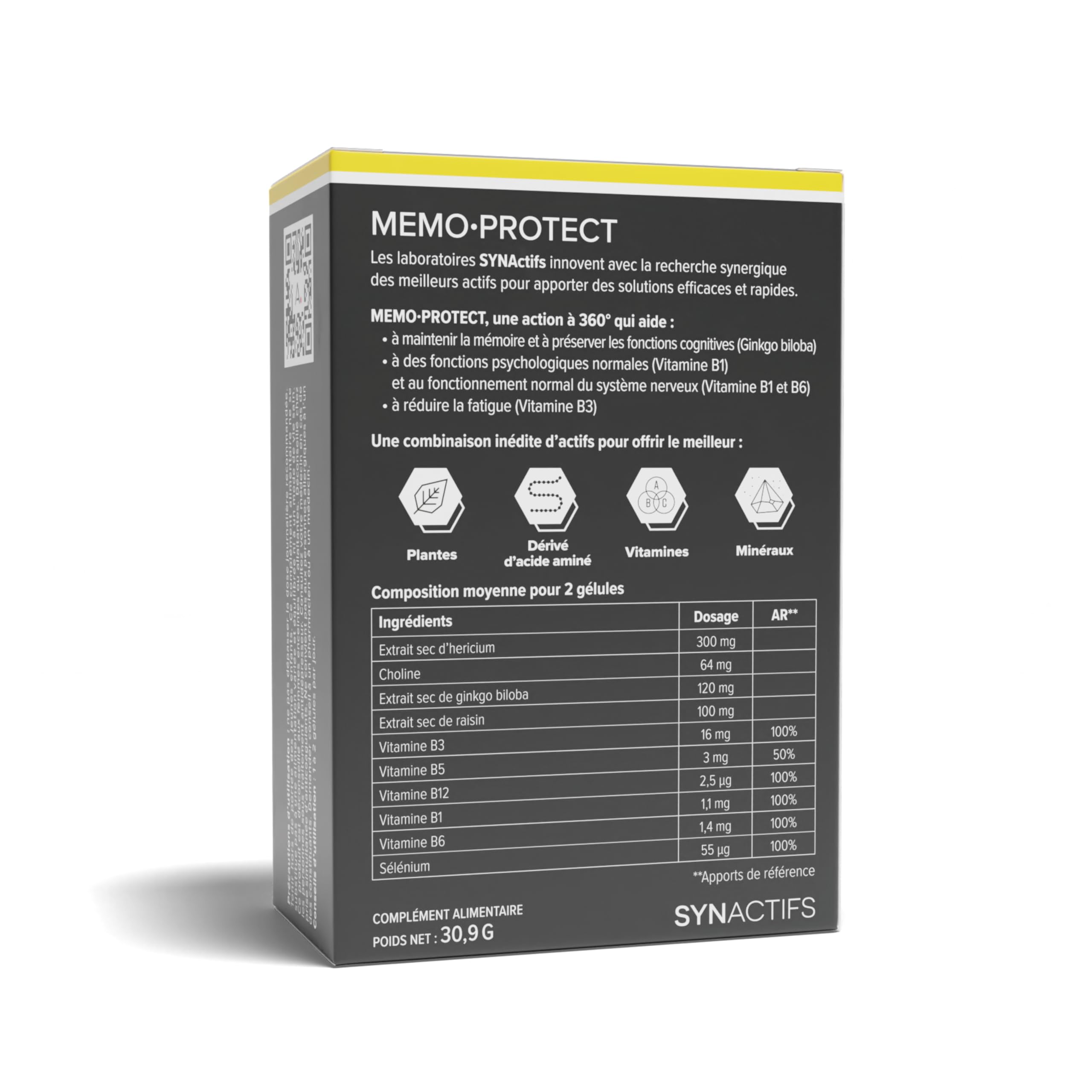 MemoProtect - Complément Alimentaire Mémoire, Concentration & Vivacité - Ginkgo Biloba, Vitamines B, Selenium - Aragan - 60 gélules - 30 à 60 jours