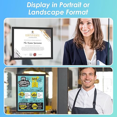 Miniatura 2 de MaxGear Soporte para letreros de 8.5 x 11 pulgadas, soporte magnético de plástico transparente, marcos de fotos autoadhesivos, para exhibir en