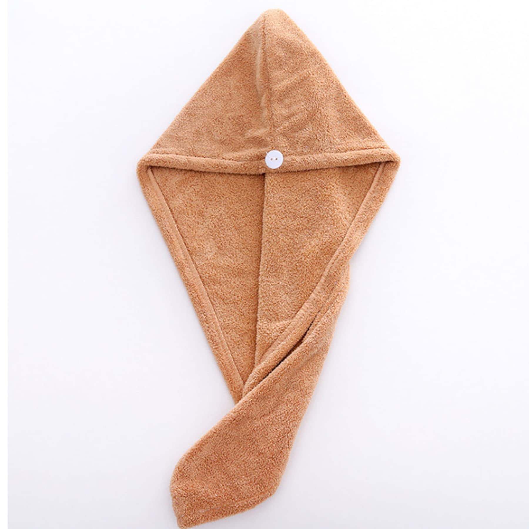 Mirero Brown Microfibre Hair Drying Towel Wrap Super Absorbent Turban Rapid Dry Salon For Wet Curly Long & Thick Hair (Brown)