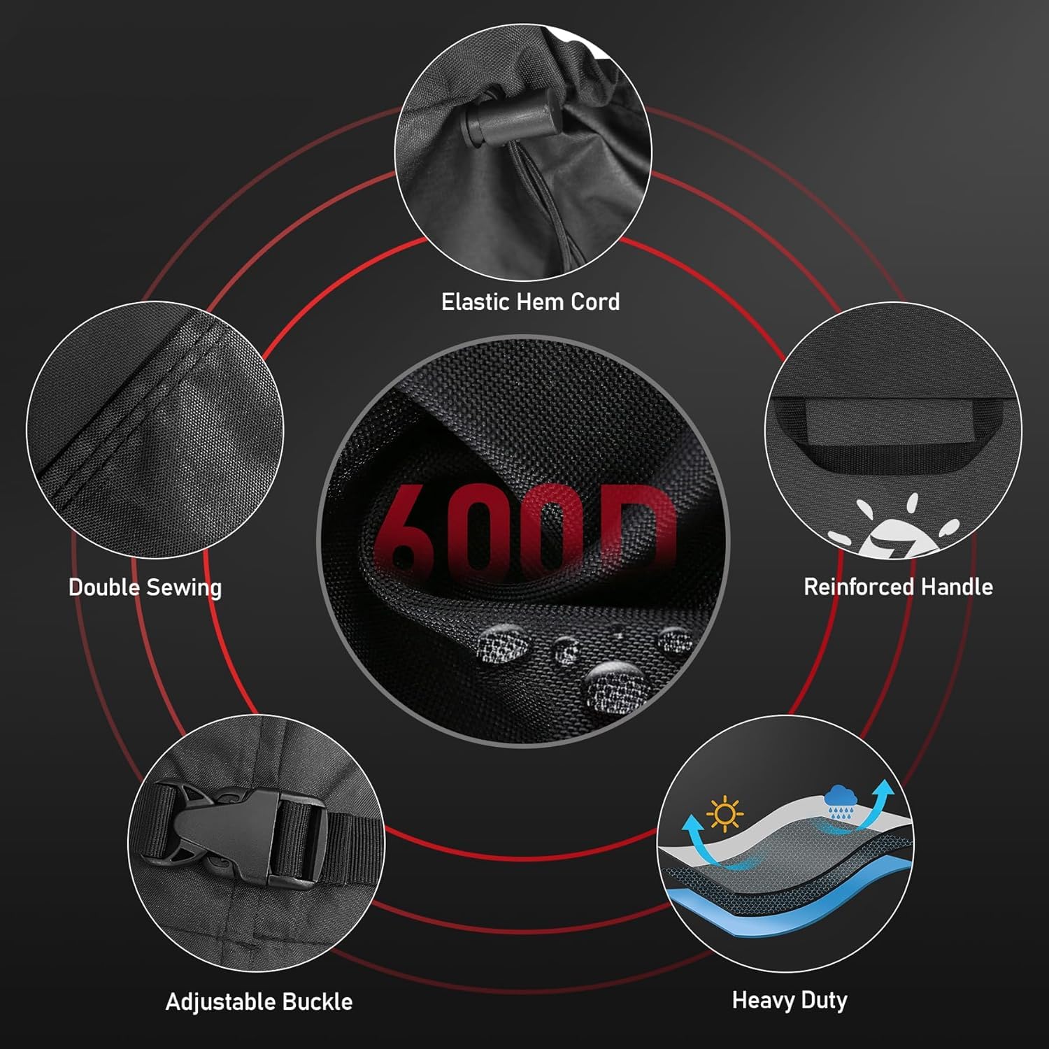 Copertura Impermeabile Per Lettino Da Giardino 160 Cm - Resistente UV E Vento Per Esterno - Foto 9