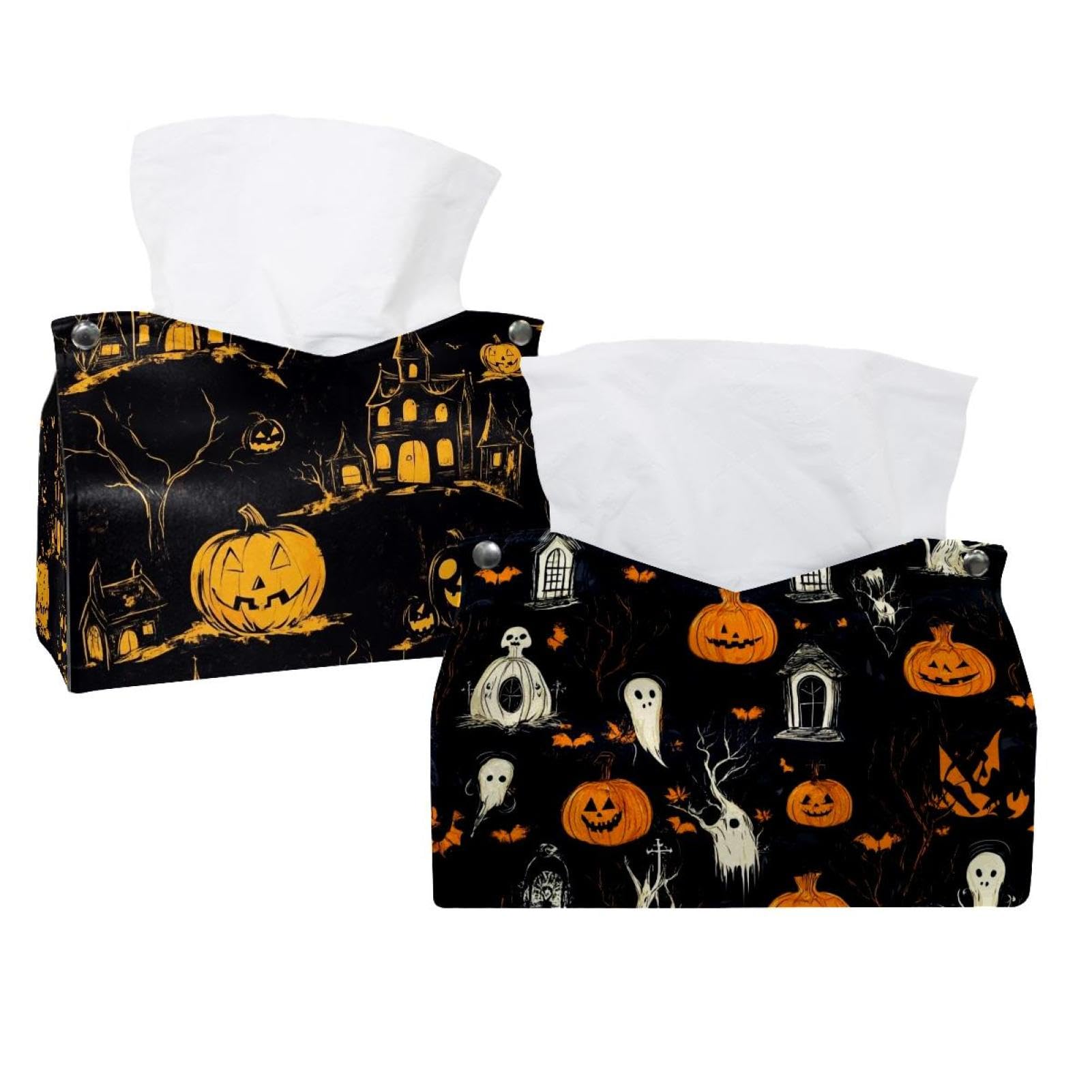 Porte-mouchoirs d'Halloween sans couture pour cacher les boîtes en carton jetables