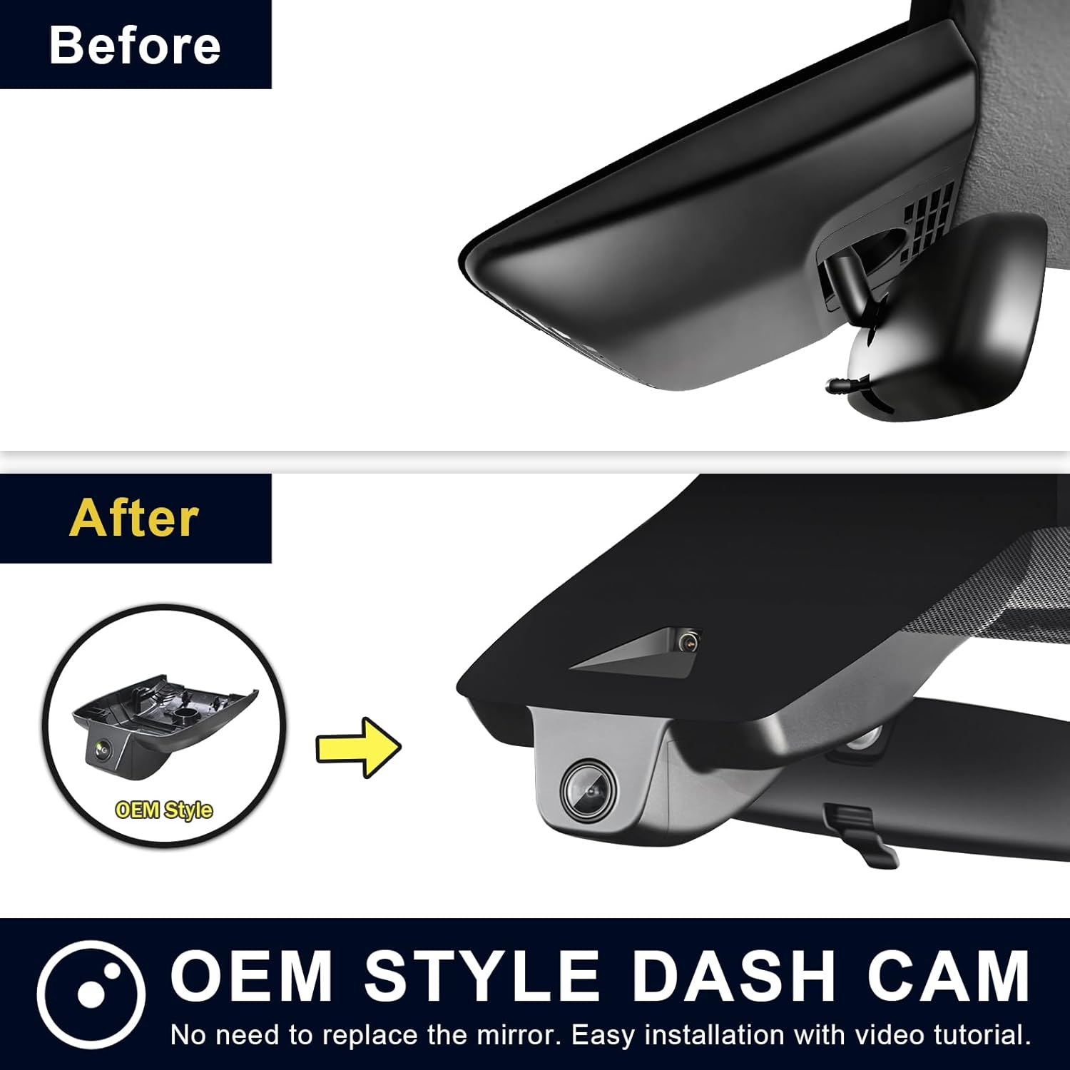 Front 4K & Rear 1080p Dash Cam Custom fit for Toyota Corolla Gen12 E210 2023 2024 2025 2026 (Model A),LE SE XLE XSE Hybrid Hatchback, Integrated OEM Look,2160P UHD Video,App & WiFi,128GB Card