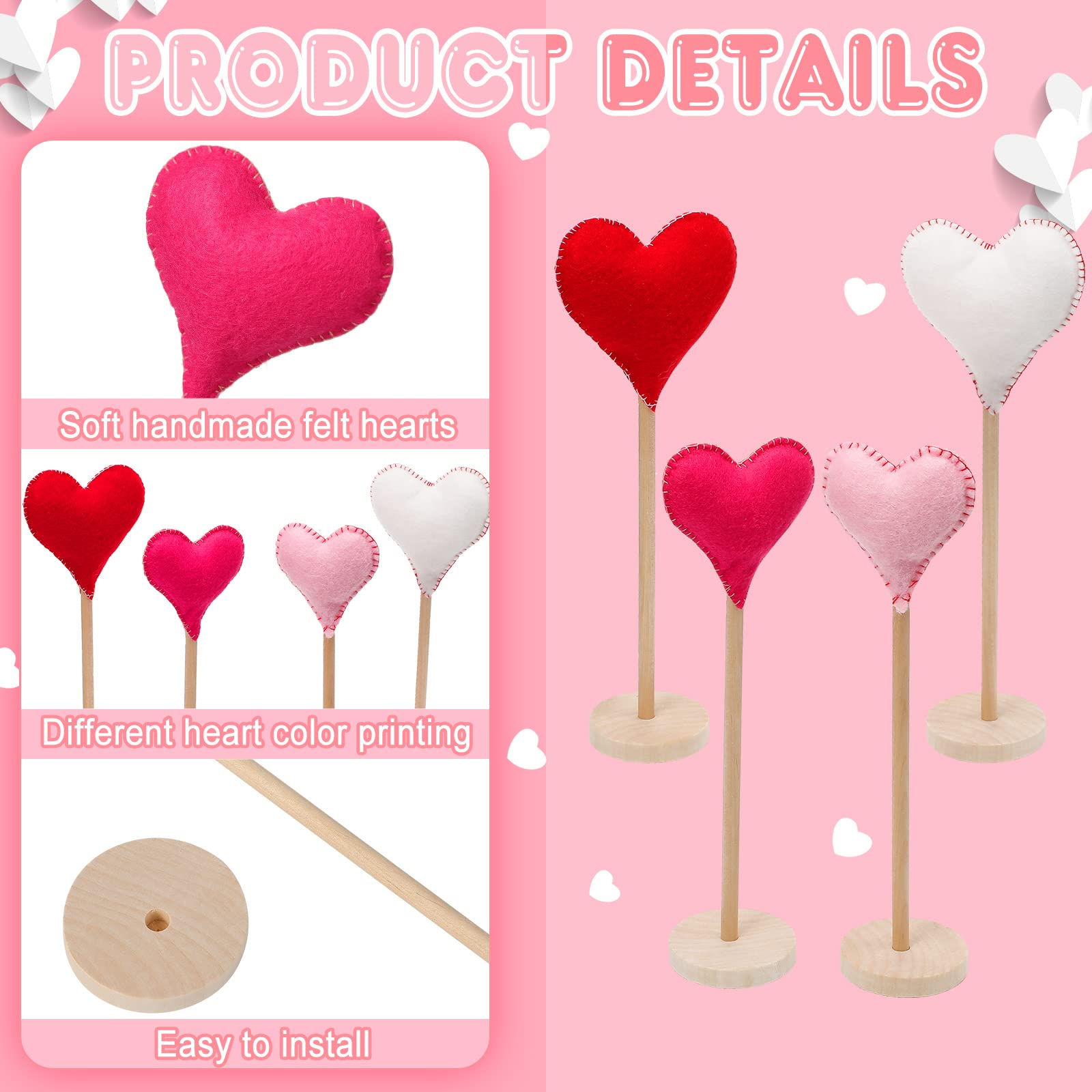 Amazon.com: Amyhill 4 Pieces Valentine's Day Tall Standing Felt