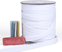 Vista 9 de Cinta al bies de doble pliegue de 1 pulgada, cinta de encuadernación bies de doble pliegue de 55 yardas (marrón) y 4 tizas de tela de costura