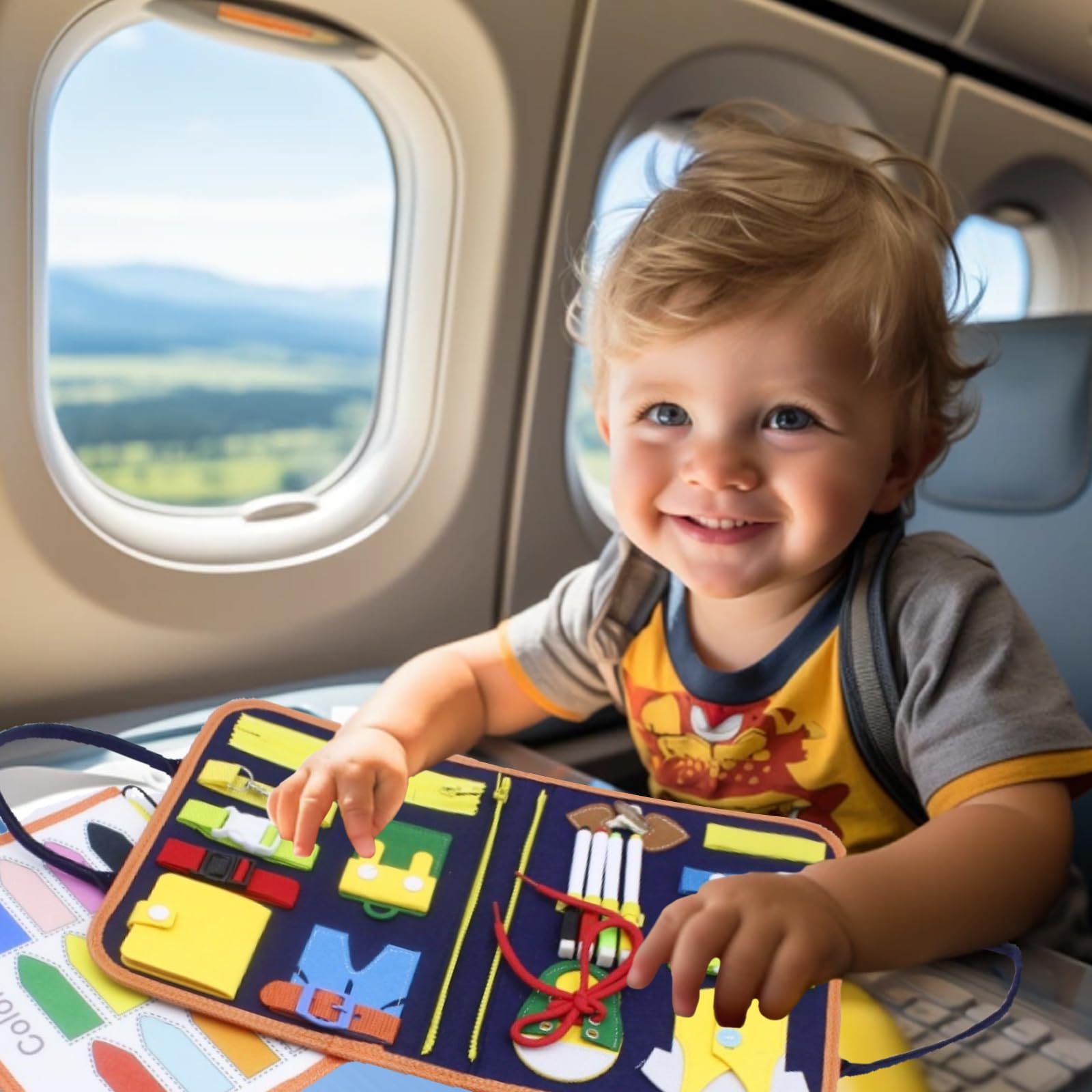 Montessori Pannello Sensoriale Coperte 91 Giocattoli Apprendimento Sensoriale Bambini Ragazzi Ragazze 1 2 3 4 Anni Educazione Giocattoli Turistici Numeri Lettere Forma Dipinto