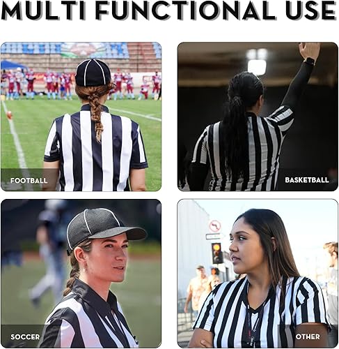 Miniatura 6 de VKT Camiseta de árbitro para mujer, uniforme de rayas blancas y negras para baloncesto, fútbol, fútbol, disfraz de Halloween