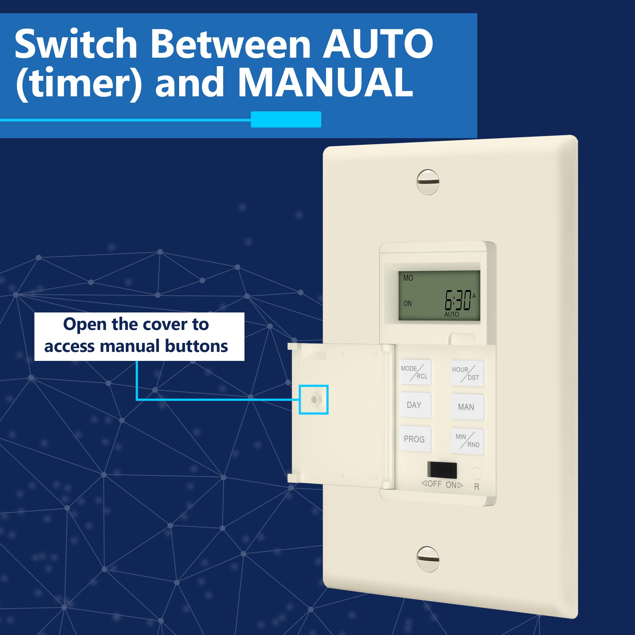 LIDER Programmable Digital Timer Switch for Lights, Fans, Motors