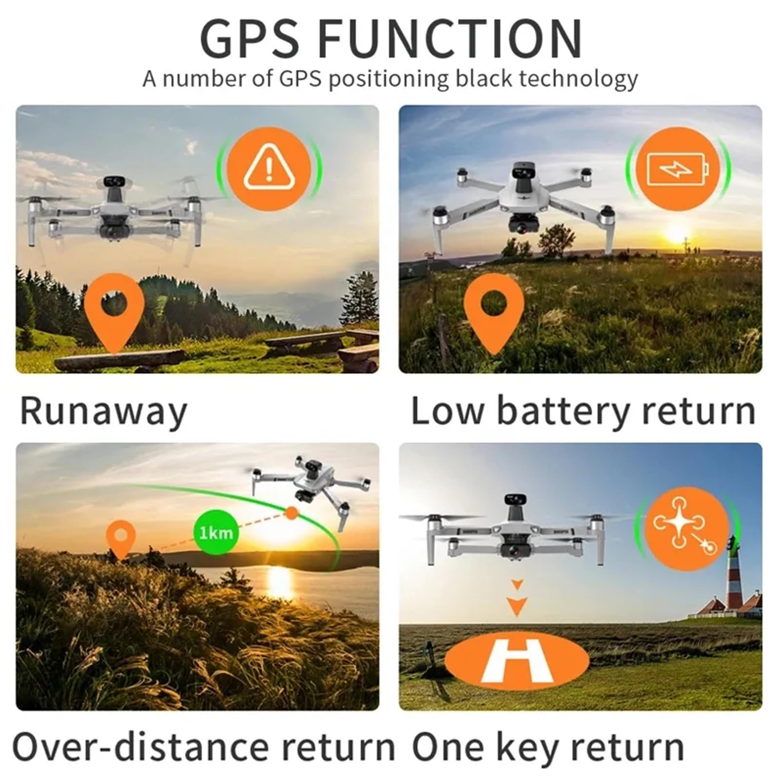 Mini dron z kamerą 4K dla dorosłych - Dron FPV HD 1080P Składany quadkopter RC z silnikiem bezszczotkowym, Automatyczny powrót GPS, Utrzymanie wysokości, Lot po punkcie,1 battery