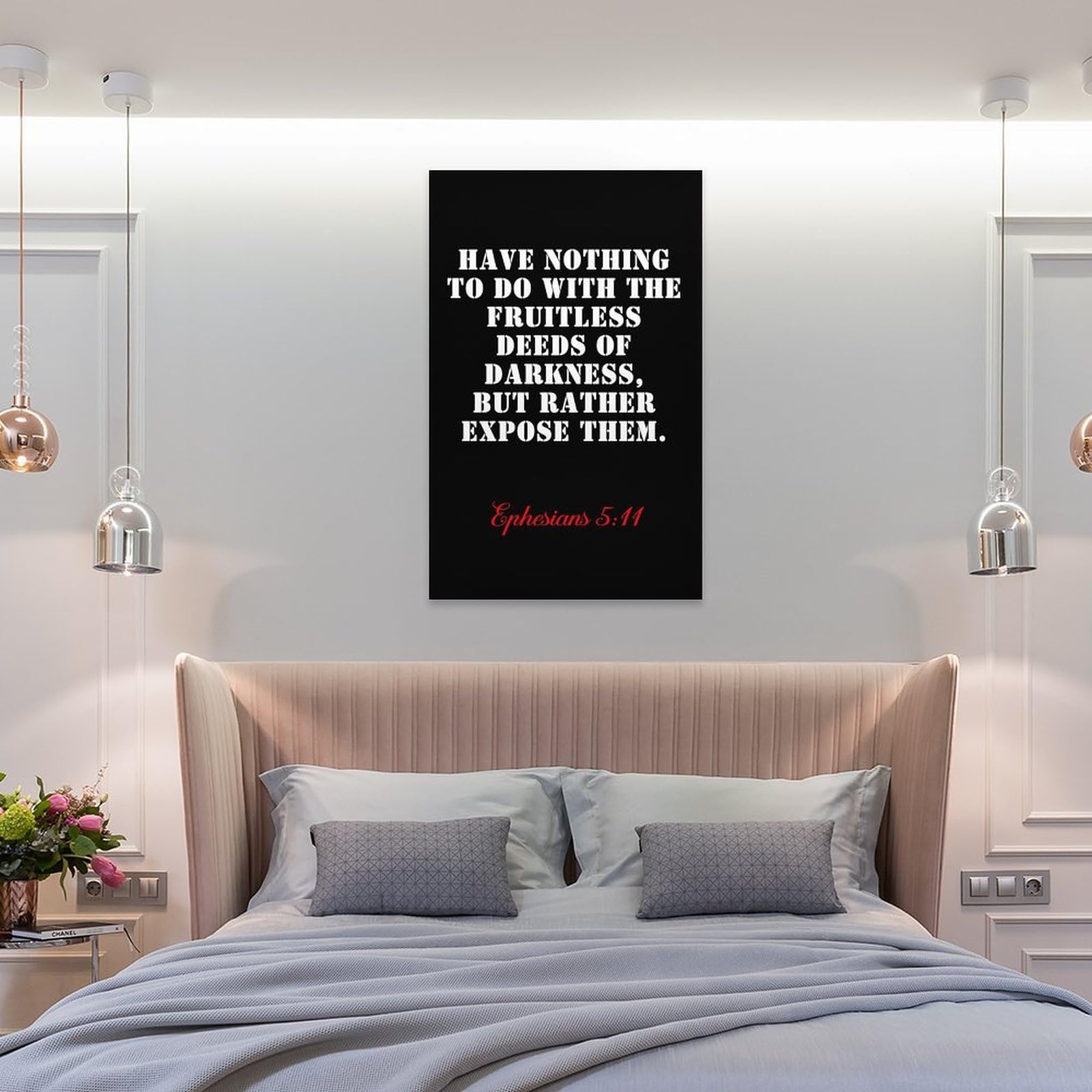 LZTEN Versículo bíblico Efesios 5 11 Have Nothing to do with The Fruitless Deeds of Darkness, But Rather Expose Them Religion Prints Posters Canvas Wall Art Oil