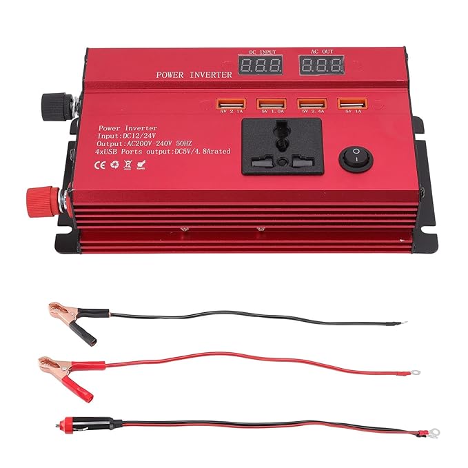 Car Plug Adapter 1 AC Power Socket 4 USB Ports Car Power Inverter 420W