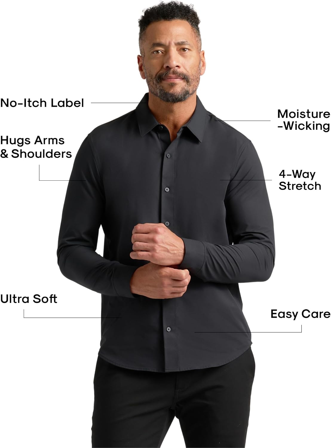 True Classic Long Sleeve Shirts for Men – Casual Mens Dress Shirts, Stretch Button Down Shirt Men, Slim & Relaxed Fits - Image 2