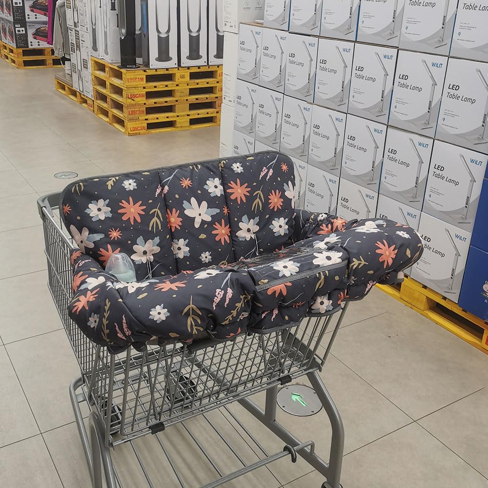 Fodera per carrello della spesa per neonati/bambini, Accogliente fodera per seggiolone, copertura del carrello della spesa, blu scuro