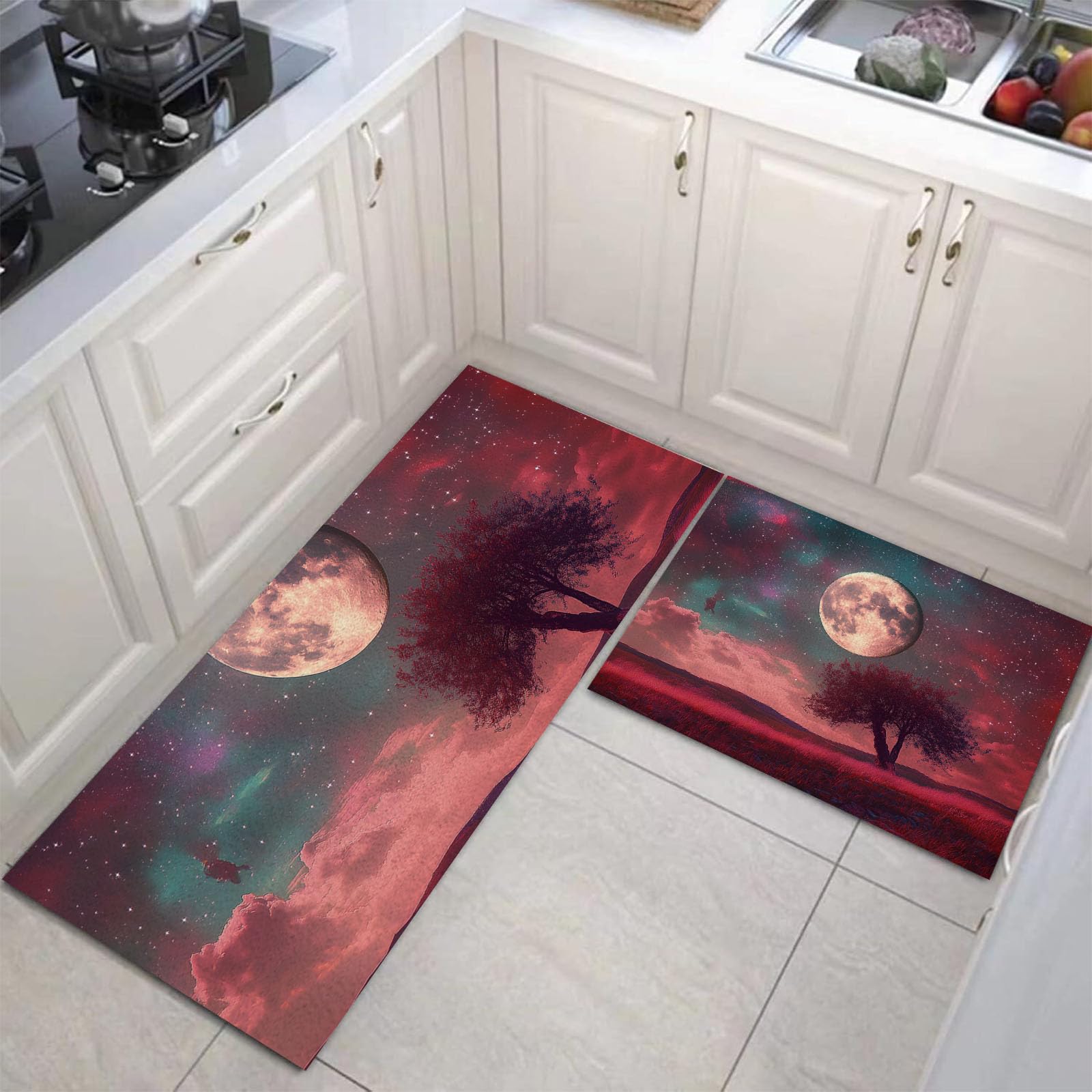 Alfombras de cocina antifatiga impermeables de 43x75cm y 43x150cm para entrada