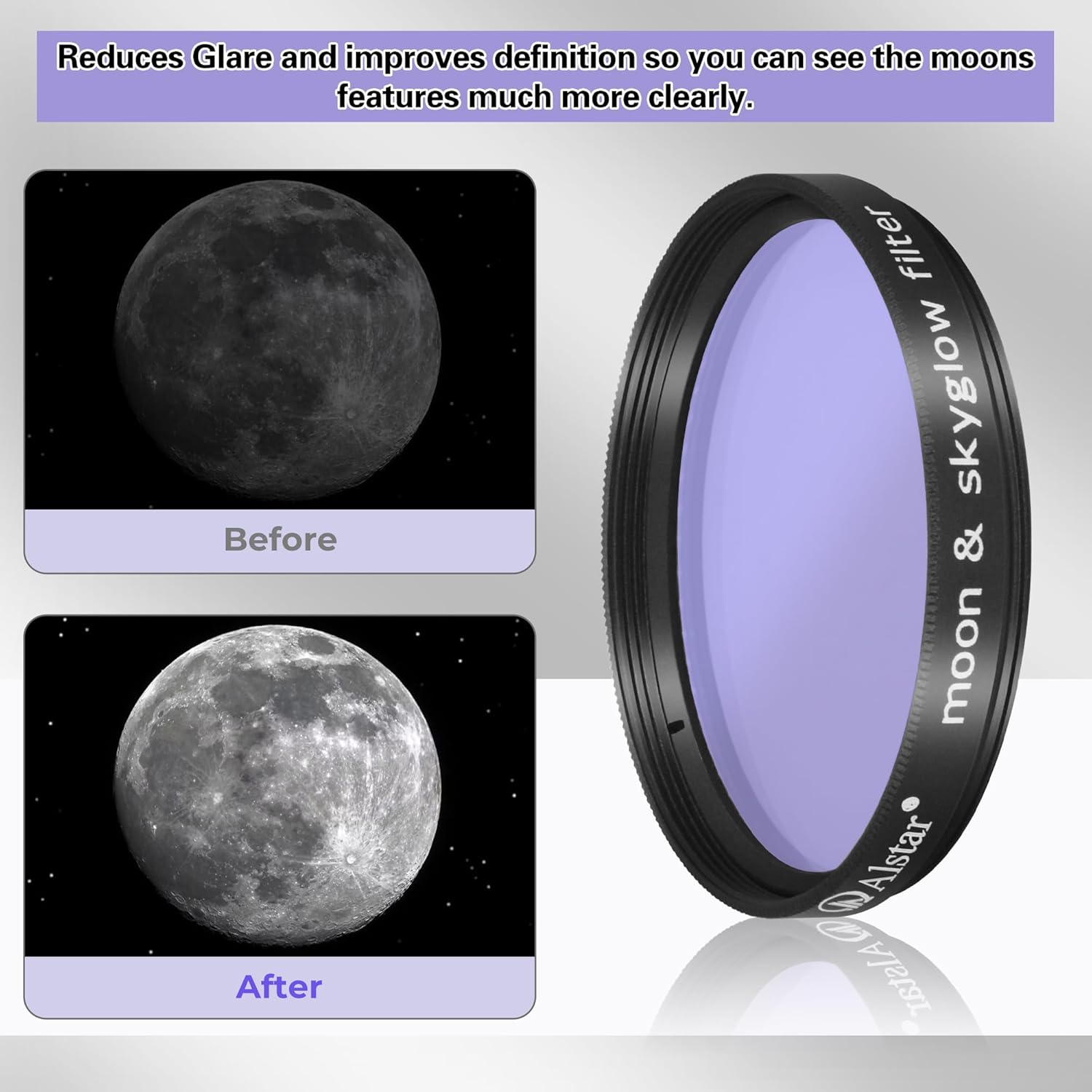 Alstar 2" Moon/Skyglow Filter - Bundle with - 2" Telescope Moon Filter Kit